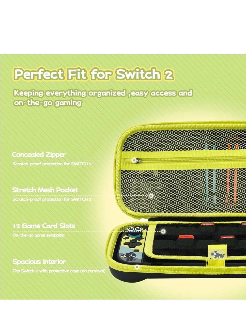 New Open Box GeekShare Switch 2 Carrying Case, Hardshell Storage Bag w Game Slot